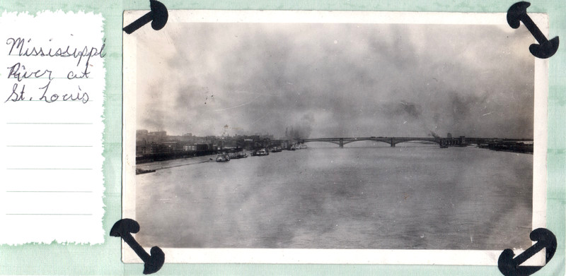 VINTAGE PHOTOGRAPH CAR PADDLEWHEELER FERRY BOATS BRIDGE ST. LOUIS MISSOURI PHOTO