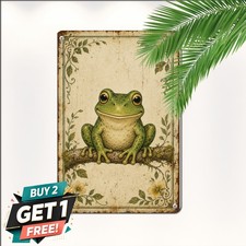 Sweet Cheeks Garden Frog Sign Metal Tin Sign Funny Yard Decor 8x12