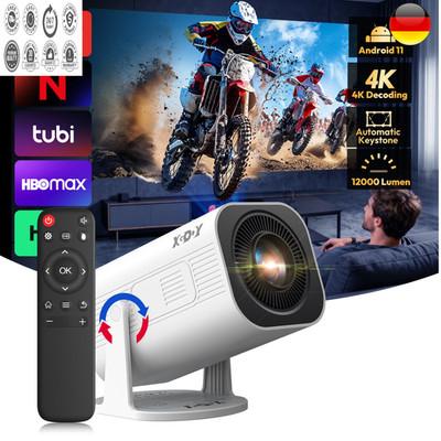 XGODY 3-Achsen Projektor 4K Wifi6 Android Mini Beamer 300