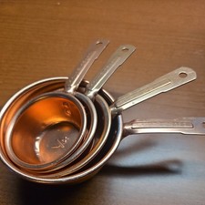 Vintage Color Craft Measuring Cups Copper Tone Aluminum Set of 4