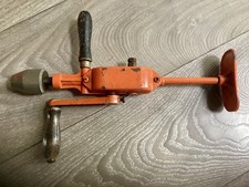 Vintage drill Manual Hand Crank, Wooden handles,  very old