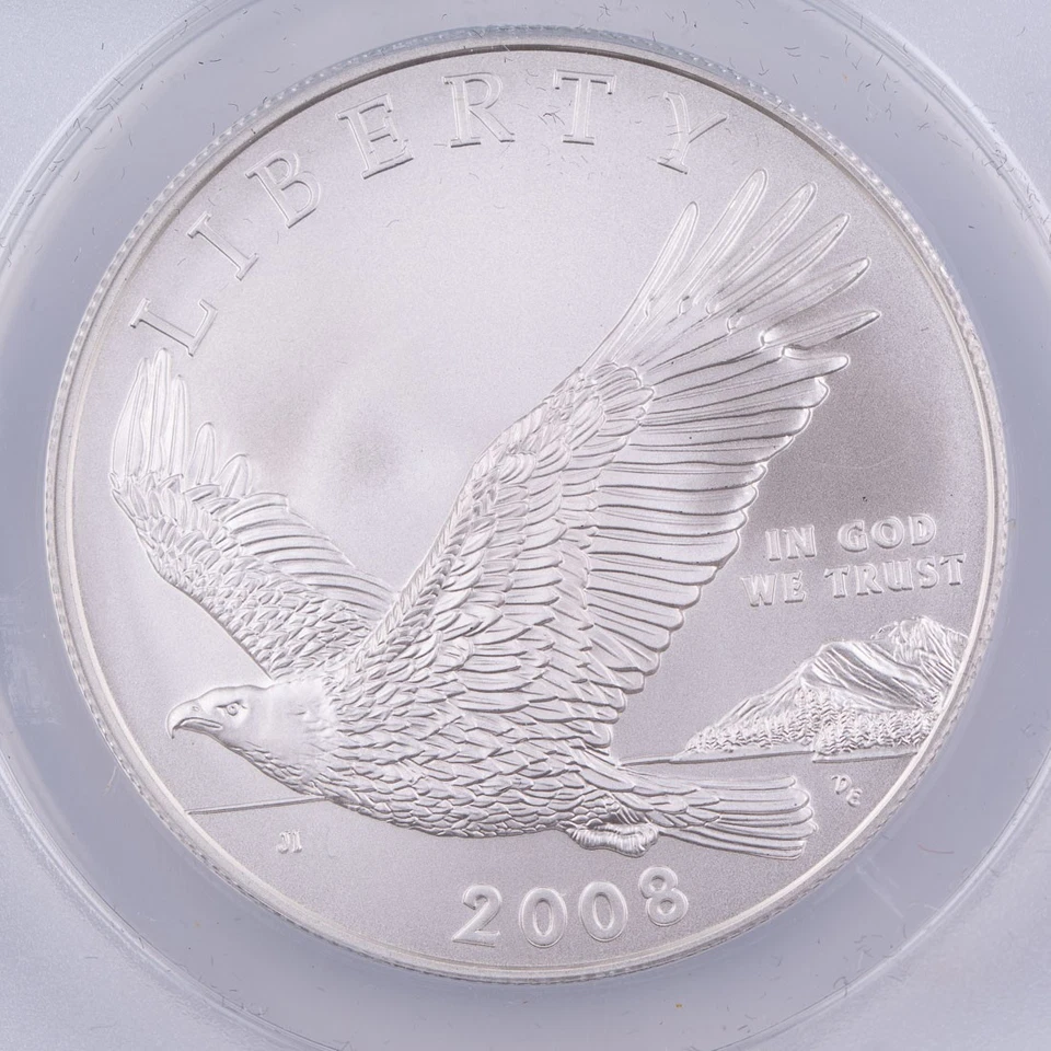 2008-P Bald Eagle Commemorative Silver Dollar ANACS MS70 First Day of Issue $1 - Image 2 of 4