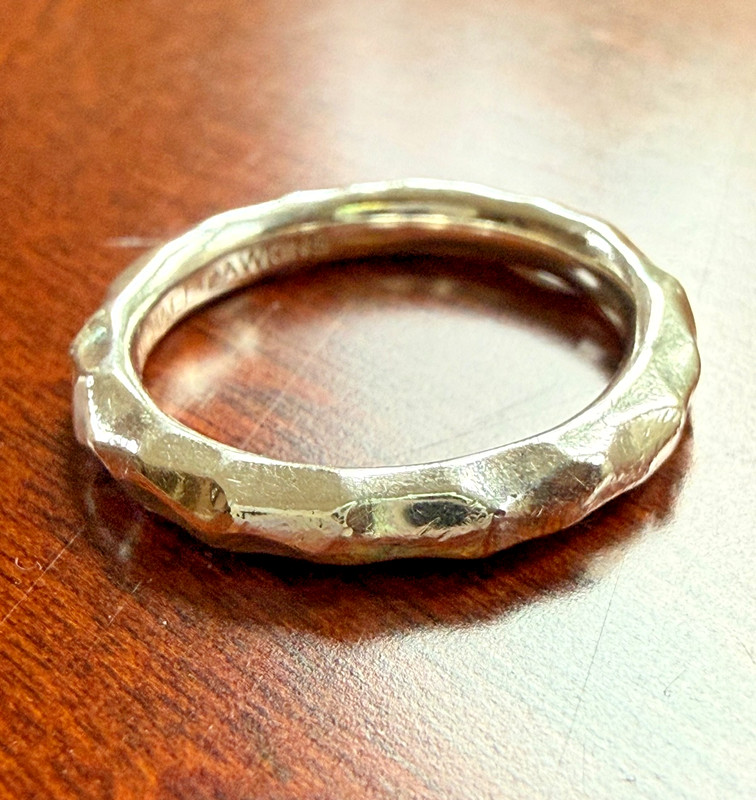 Michael Dawkins Sterling Silver Hammered Band Ring Size 6