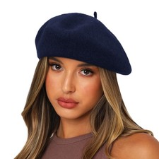 Wool Beret Hat Women Ladies Girls French Style Solid Color Artist Cap