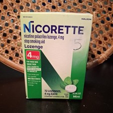 Nicorette Nicotine Lozenge Stop Smoking 4mg. Mint Flavor, 72 Pieces Exp 01/2027