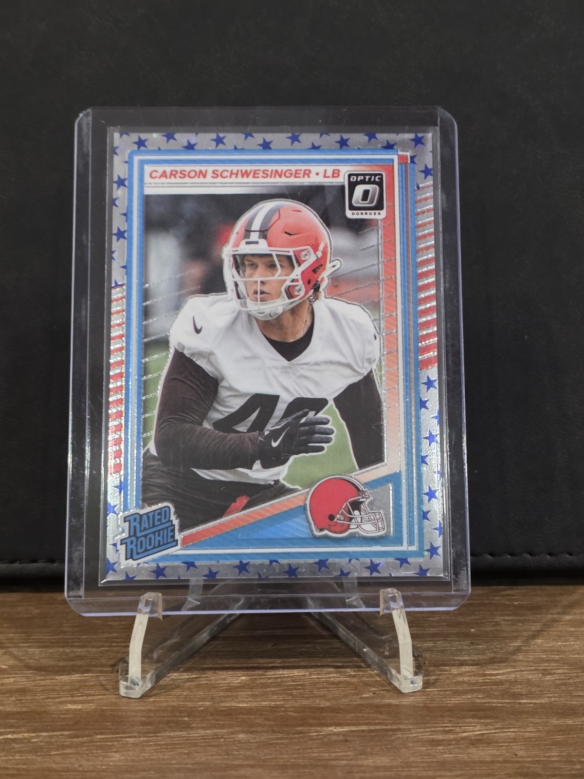 Panini 2025 Donruss Optic Stars Prizm Carson Schwesinger Rated Rookie #217 Brow…