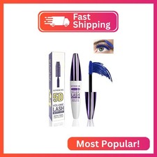 5D Blue Mascara Volume and Length,Longlasting Waterproof Smudge-proof Colored Ma