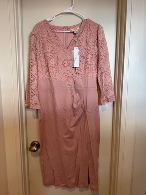 NICE! Belle Poque Size 16 Pink Maternity Dress With Floral Details
