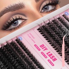240PCS DIY Lash Extension Kit- Eyelash Clusters 1 Count (Pack of 1), Black