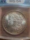 1883 P Morgan Silver Dollar MS64 Rainbow Toner Obverse And Reverse