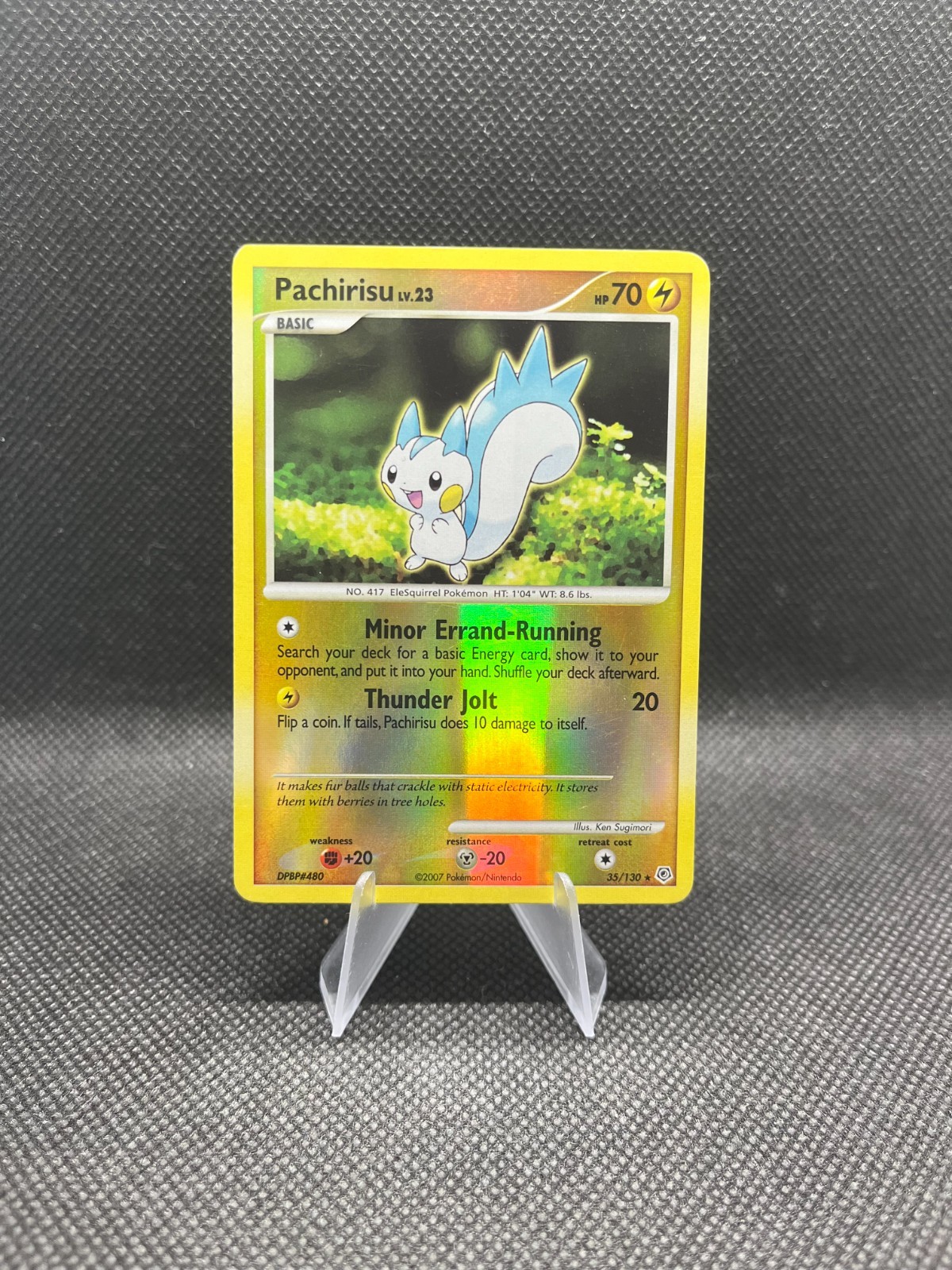 Pachirisu 35/130 Rare Reverse Holo Diamond and Pearl Pokémon Card 2007