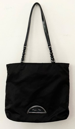 Vintage Christian Dior Nylon Malice Tote Bag Black Authentic