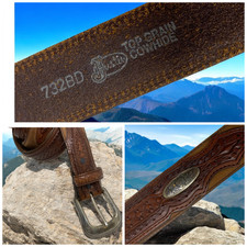 Vintage 1995 Justin Boots Sz 36 Brown Leather Silver Tone Concho Western Belt