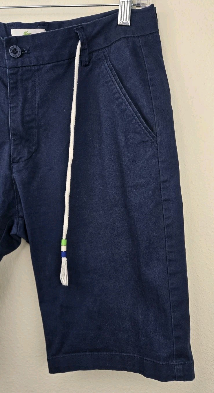 Lacoste Style Collection - Mens Shorts - Sz 32 Navy - 100% Cotton - Casual thumbnail 3