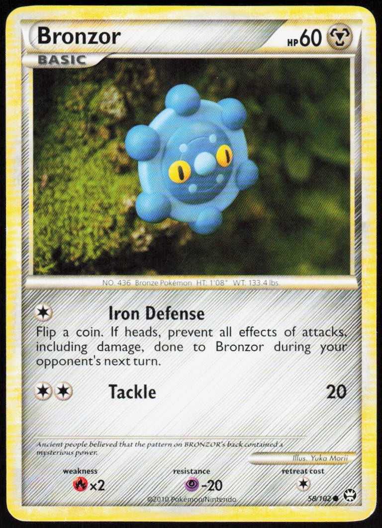 Bronzor 58/102 Common HGSS Triumphant Pokemon Moderately Played