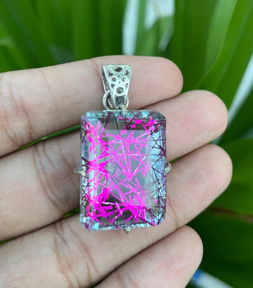 Colgante de plata maciza 925 ópalo monarca natural certificado 70 quilates + LT piedras preciosas sueltas Foto 4 de 4