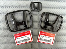 3PCS FOR HONDA CIVIC SEDAN 2022-2024 GLOSS BLACK EMBLEM BADGE FRONT REAR