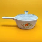 Vintage Corning Ware Wildflower 2.5 Cup Sauce Pan P-89-B With Pyrex Lid READ