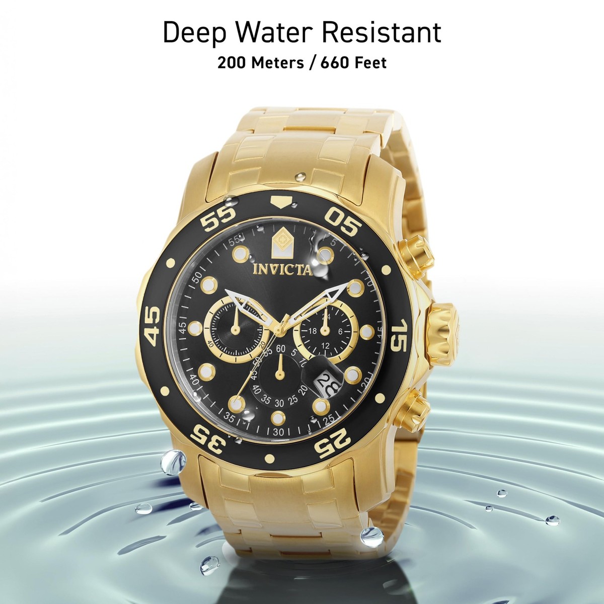 Invicta Men's 0072 Pro Diver Collection Chronograph 18k GoldPlated