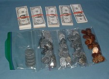 LOT OF PRETEND MONEY - BILLS  COINS - TEACHING AID OR JUST FUN
