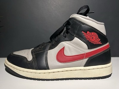 Jordan Air Jordan 1 High Top Black Gray Red Leather Men's Athletic Shoes