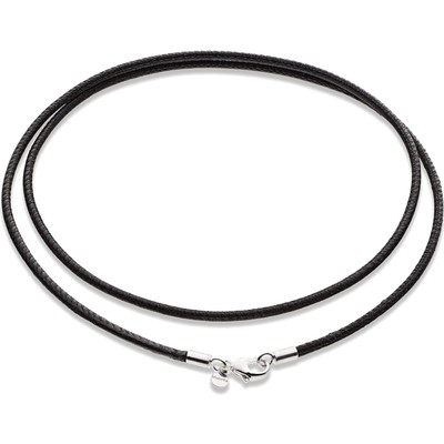 Leather Cord Necklace Sterling Silver Clasp Men Women 24 Inch Italian Leather
