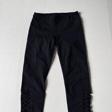 Athleta Sz S women black capri leggings   