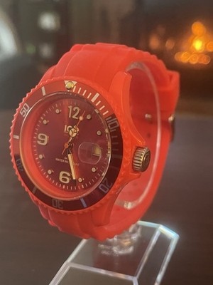 Ice Watch Unisex - Red Dial Watch 40mm Red Rubber Strap - New w/o Box & Papers