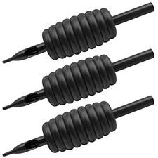 ITATOO 14rl Tattoo Tubes 14 Round Tip Soft Rubber Black Disposable Tattoo Tubes