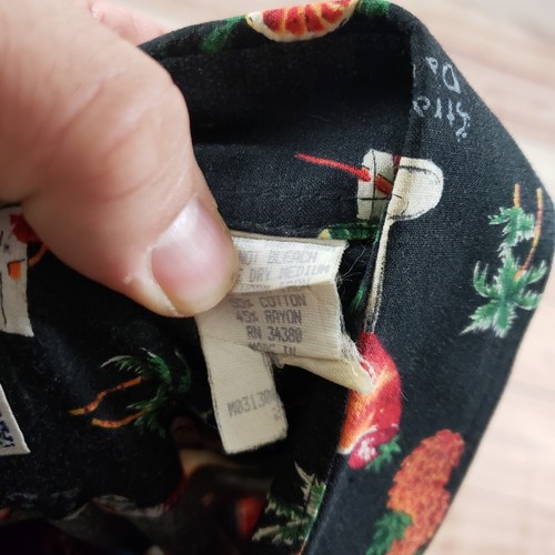 VINTAGE Weekender Traveler Hemd Herren 2XL XXL schwarz Hawaii Camp Cocktail Getränke - Bild 5 von 12