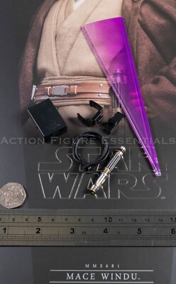 Hot Toys Mace Windu LED Lichtschwert USB-C Clone Wars MMS681 1/6 Scale Jedi Part