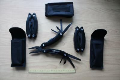 LOT 3x Multitool massiv Taschenmesser mit Gürteltasche Multifunktionswerkzeug !!