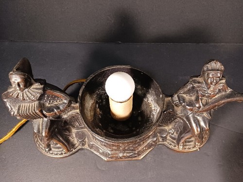 Vintage Art Deco Harlequin & Jester Musicians Amber Globe TV Lamp 1930s - Picture 5 of 7