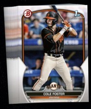 2023 Bowman Draft Cole Foster 1st Bowman Paper Lot Of 25