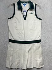 Prince Pickleball Dress Womens Small Cream Green Pleated Athletic Collared