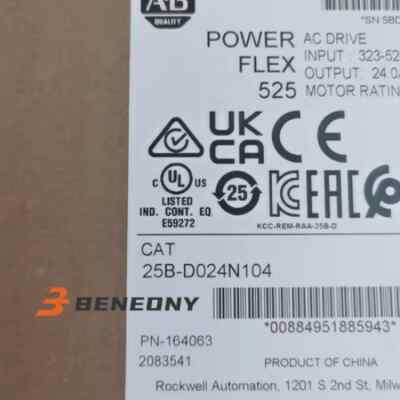 AB 25B-D024N104 PowerFlex 525 AC Drive 2022 New Factory Sealed 25BD024N104 TX