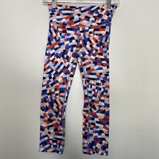 Lululemon Wunder Under Crop Pants Size 4 Athleisure Athletic Yoga Blue Red