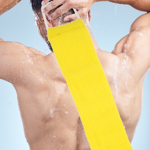 Silicone Shower Towel Bath Man Exfoliating Scrub Cloth Back Scrubber - Picture 6 of 12