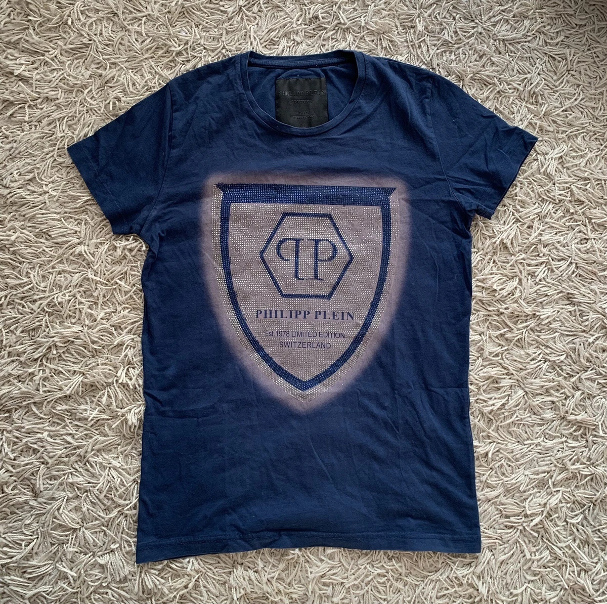 T-shirt Philipp Plein Blanc Vintage Taille M - Occasion Très Bon état, 100% Coton, Unisexe