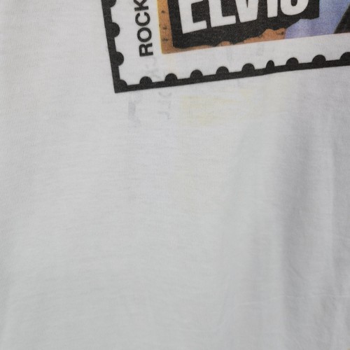 Vintage 1992 Elvis Presley Stamp Tshirt Mens XL White Single Stitch USA - Picture 5 of 18