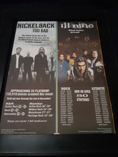 Nickelback Ill Nino Rare Original Radio Promo Poster Ad Framed!