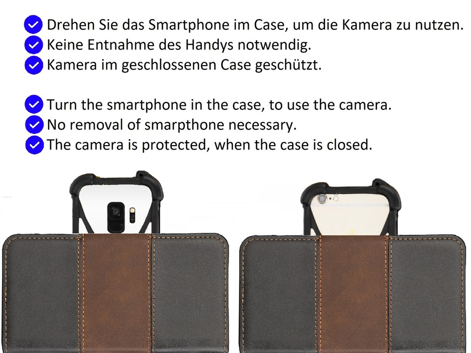 Cover In Pelle Artificiale Per Huawei Nova Plus (Bookstyle, Nero) + 2 Pellicole Protettive In Omaggio!