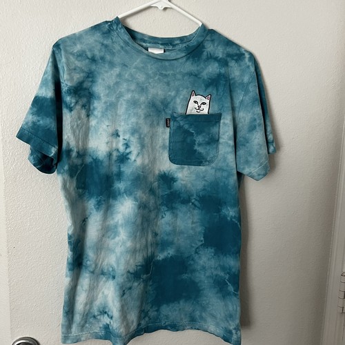 Dip Cat Pocket Blue Tie Dye T-Shirt 