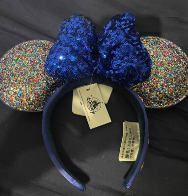 minnie mouse ears headband Multi Color Sequins Ears Blue Bow  display picture 2