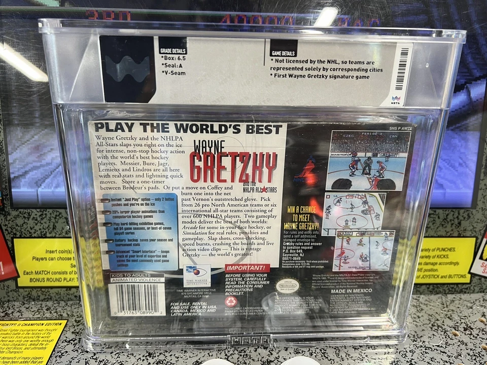 1995 SNES Wayne Gretzky & the NHLPA All-Stars Graded WATA 6.5 A Sealed - Image 3 of 4