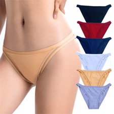 6pcs Women Panties Underwear Simple Cotton Briefs Underwear Solid Sport Panties