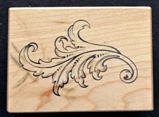 PSX Designs Rubber Stamp D-2998 Single Leave Scroll Leaf Tag Album