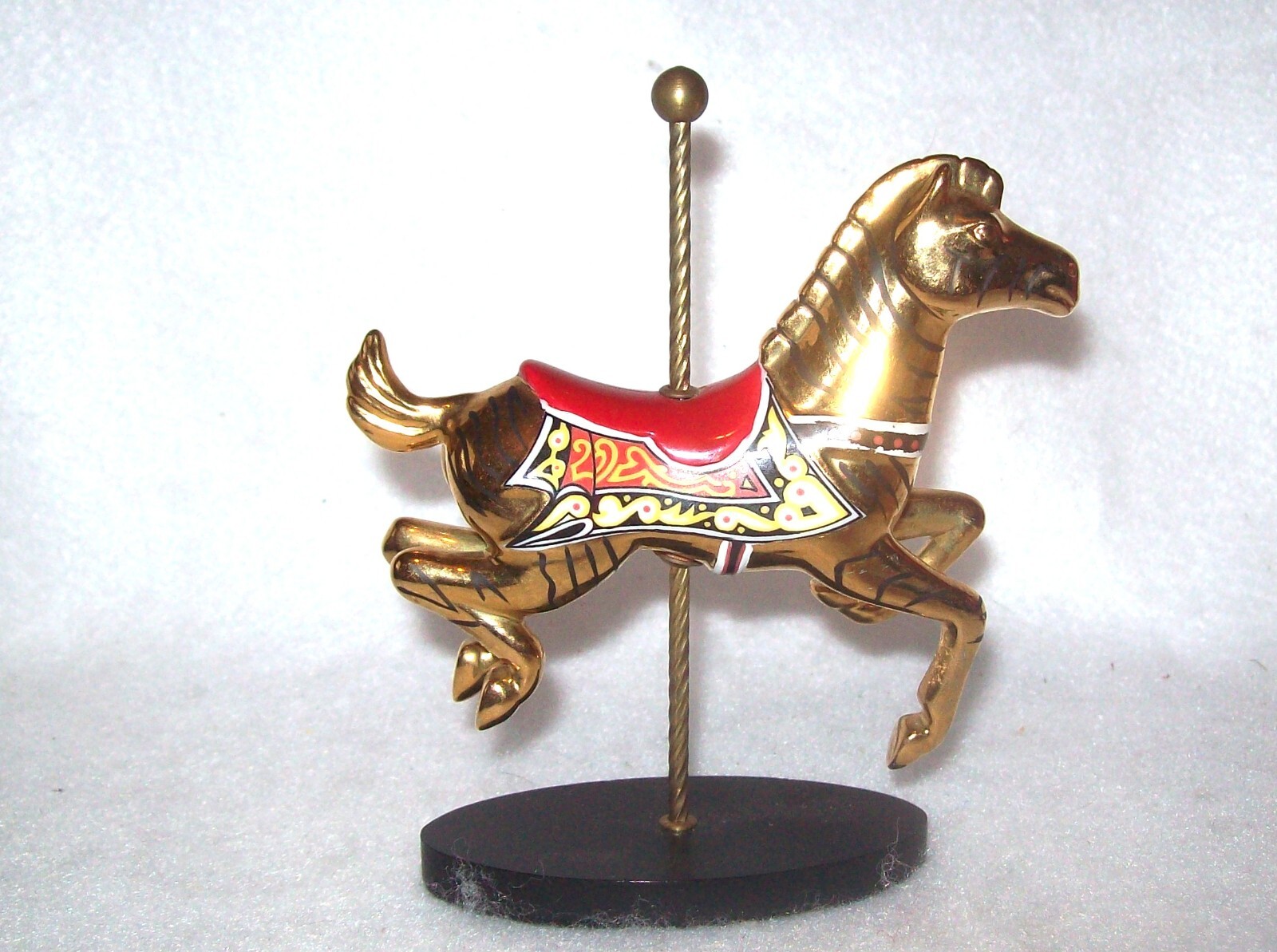 Franklin Mint 1991 Gold Bonded Carousel Horse Zebra