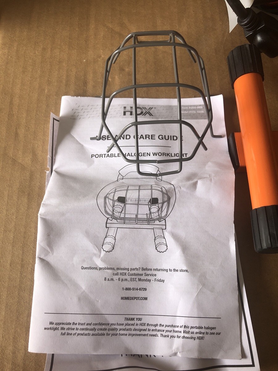 HDX 250 Watt Portable Halogen Work Light 265669 Adjustable