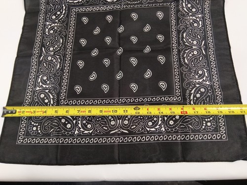 10 Pack Head Wrap Scarf Bandana Large 21" X 21" - Black Paisley - Picture 6 of 6